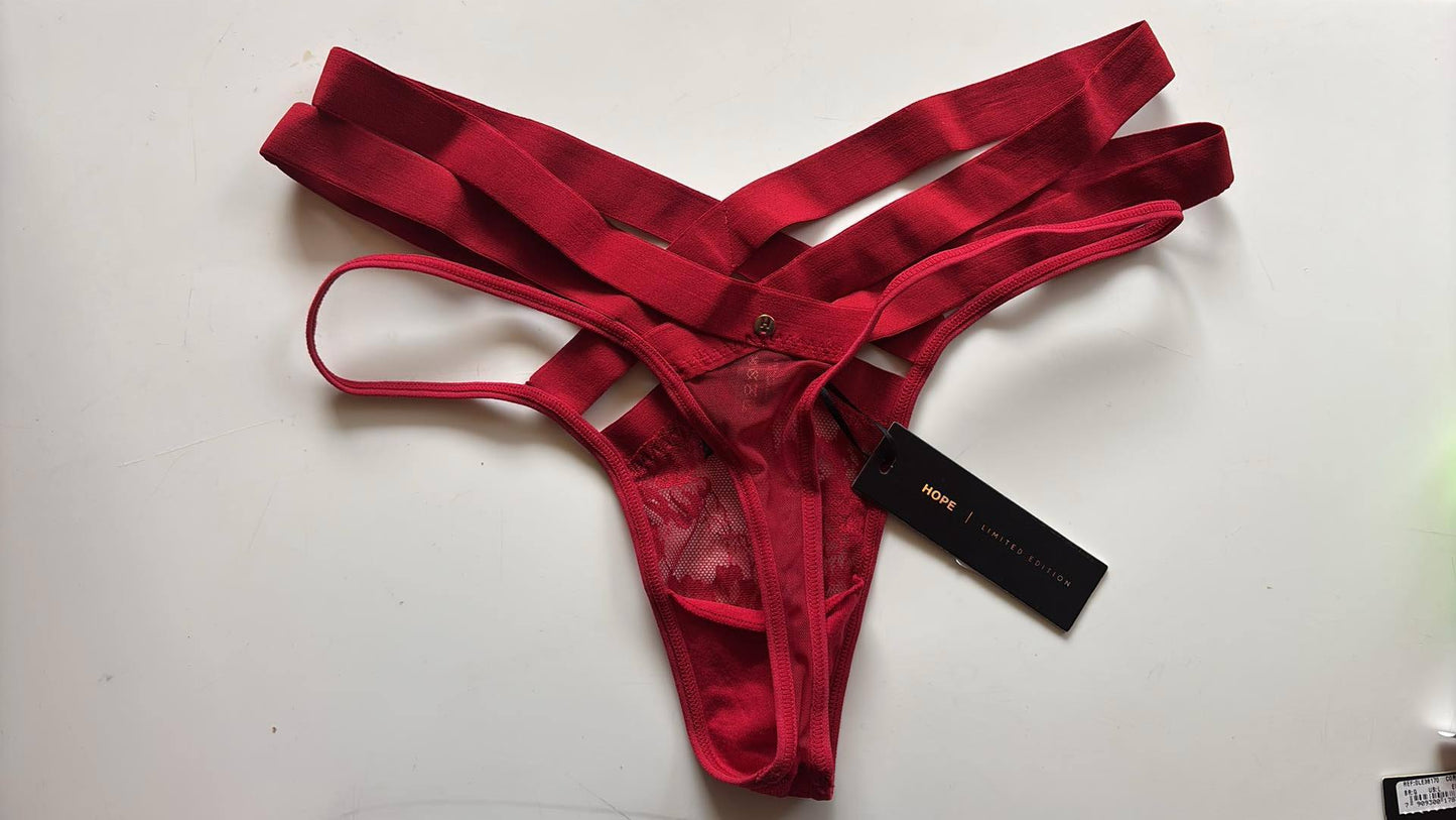 Calcinha Fio Renda Strap Vermelha