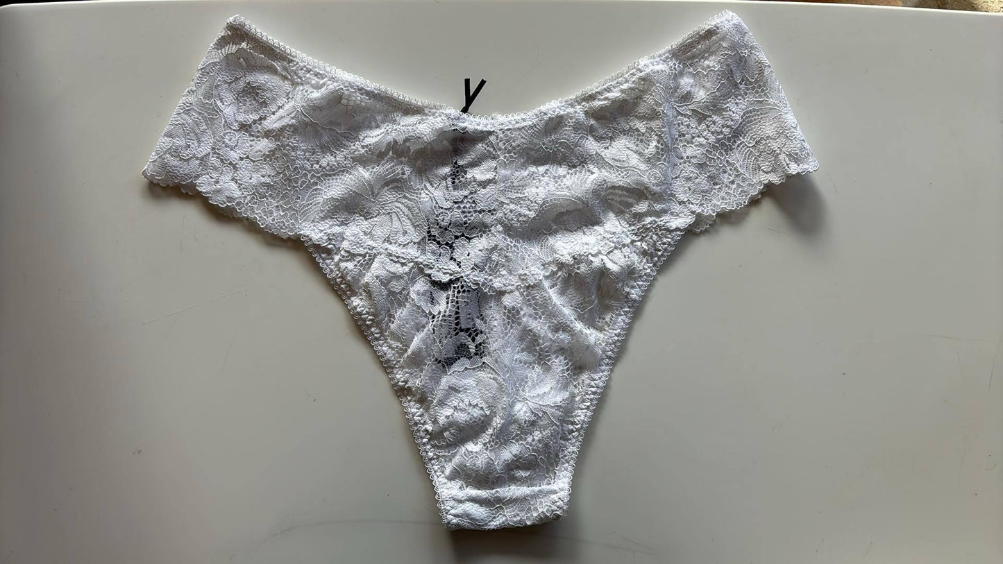 Calcinha Tanga Renda Branca