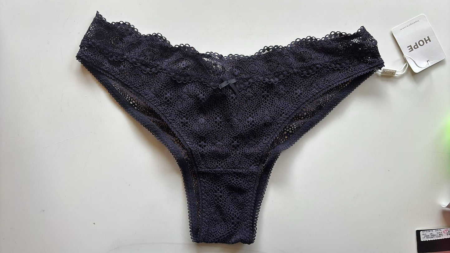 Calcinha Tanga Renda Azul Noturno