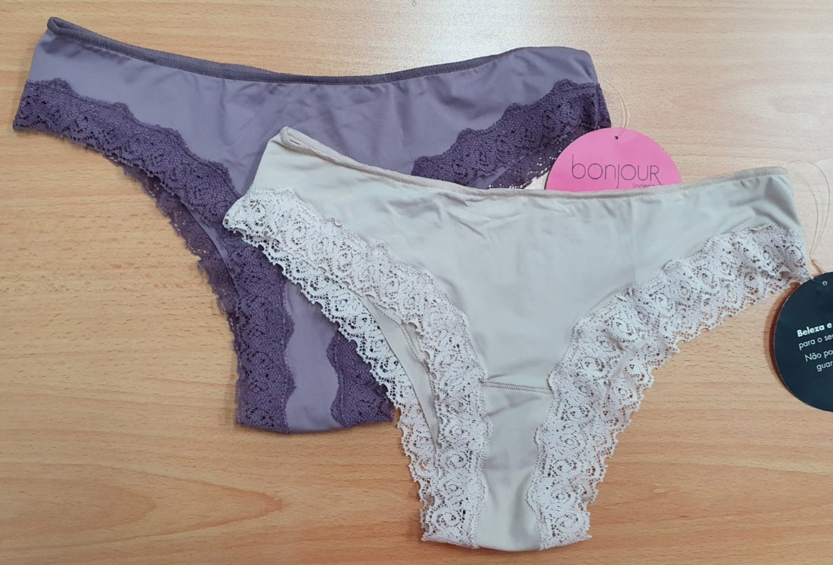 Calcinha Bonjour by Hope Tanga microfibra com Renda no cos e cava
