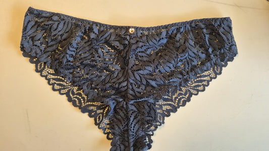Calcinha Tanga Renda Azul GG
