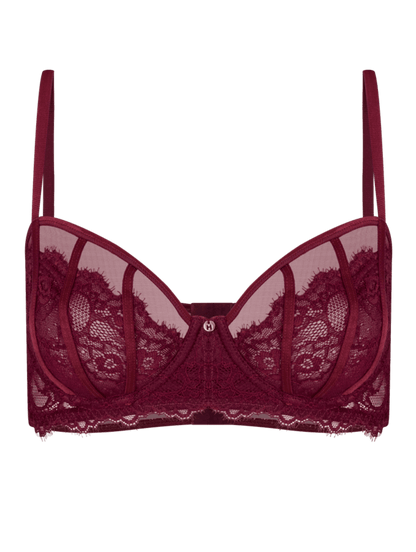 SUTIÃ MEIA-TAÇA EM RENDA E TULE -ROXO MISTICO