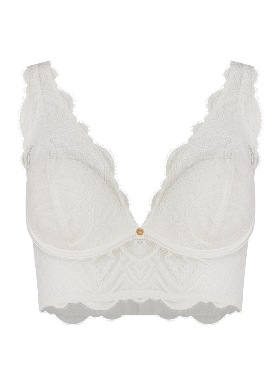 Sutiã Corselet Em Renda Off White