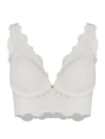Sutiã Corselet Em Renda Off White