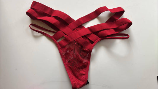 Calcinha Fio Renda Strap Vermelha