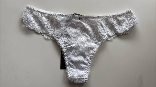 Calcinha Fio Renda e Tule Branco
