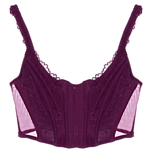 Corselet Hope Em Renda E Tule-ROXO MISTICO