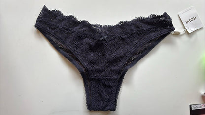 Calcinha Tanga Renda Azul Noturno